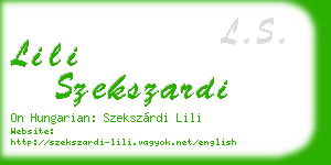 lili szekszardi business card