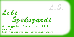 lili szekszardi business card